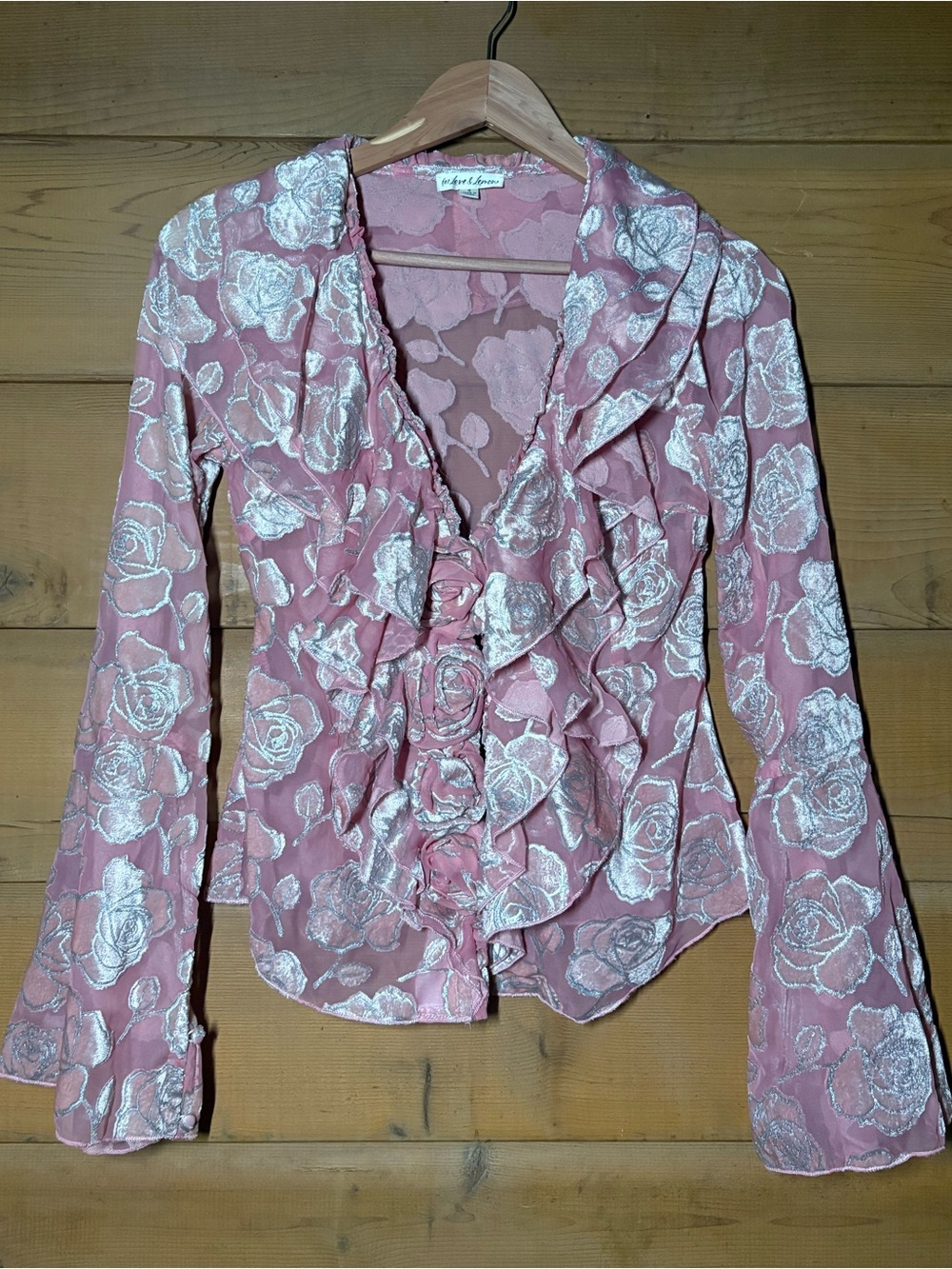 For Love & Lemons Pink Rose Blouse- Size Small- Fairy Floral Feminine Top - Picture 1 of 11